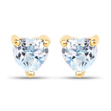 0.70 Carat Genuine Blue Topaz 10K Yellow Gold Earrings - Fashion Apparel 