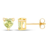 0.50 Carat Genuine Peridot 10K Yellow Gold Earrings - Fashion Apparel 