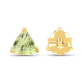 0.48 Carat Genuine Peridot 10K Yellow Gold Earrings - Fashion Apparel 