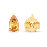 0.44 Carat Genuine Citrine 10K Yellow Gold Earrings - Fashion Apparel 