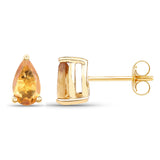 0.44 Carat Genuine Citrine 10K Yellow Gold Earrings - Fashion Apparel 