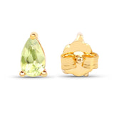 0.44 Carat Genuine Peridot 10K Yellow Gold Earrings - Fashion Apparel 
