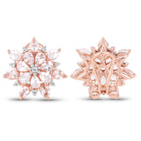 18K Rose Gold Plated 4.03 Carat Genuine Morganite and White Topaz .925 Sterling Silver Earrings - Fashion Apparel 