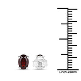1.02 Carat Genuine Garnet .925 Sterling Silver Earrings - Fashion Apparel 
