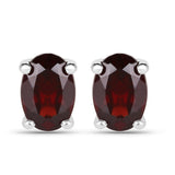 1.02 Carat Genuine Garnet .925 Sterling Silver Earrings - Fashion Apparel 