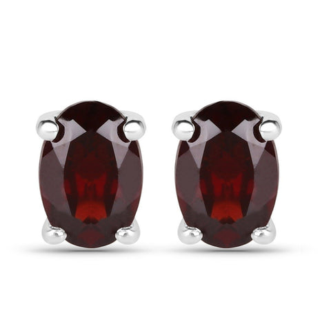 1.02 Carat Genuine Garnet .925 Sterling Silver Earrings - Fashion Apparel 