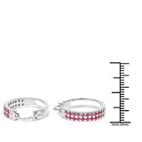 2.20 Carat Genuine Ruby .925 Sterling Silver Earrings - Fashion Apparel 