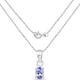 0.44 Carat Genuine Tanzanite .925 Sterling Silver Pendant - Fashion Apparel 