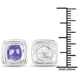 4.74 Carat Genuine Tanzanite .925 Sterling Silver Earrings - Fashion Apparel 