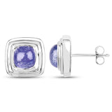4.74 Carat Genuine Tanzanite .925 Sterling Silver Earrings - Fashion Apparel 