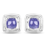 4.74 Carat Genuine Tanzanite .925 Sterling Silver Earrings - Fashion Apparel 