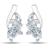 0.79 Carat Genuine Blue Topaz .925 Sterling Silver Earrings - Fashion Apparel 
