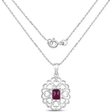 3.48 Carat Genuine Ruby .925 Sterling Silver Pendant - Fashion Apparel 