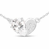 3.20 Carat Genuine White Cubic Zirconia .925 Sterling Silver Pendant - Fashion Apparel 
