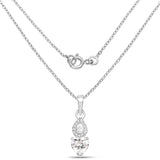 2.57 Carat Genuine White Cubic Zirconia .925 Sterling Silver Pendant - Fashion Apparel 