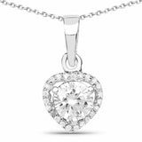 1.52 Carat Genuine White Cubic Zirconia .925 Sterling Silver Pendant - Fashion Apparel 