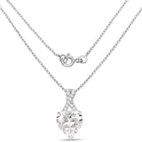 4.45 Carat Genuine White Cubic Zirconia .925 Sterling Silver Pendant - Fashion Apparel 