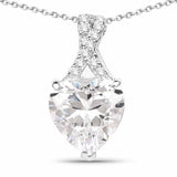 4.45 Carat Genuine White Cubic Zirconia .925 Sterling Silver Pendant - Fashion Apparel 