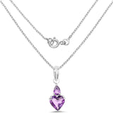 2.37 Carat Genuine Amethyst .925 Sterling Silver Pendant - Fashion Apparel 