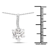 4.46 Carat Genuine White Cubic Zirconia .925 Sterling Silver Pendant - Fashion Apparel 