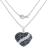 4.60 Carat Genuine Blue Sapphire and White Topaz .925 Sterling Silver Pendant - Fashion Apparel 