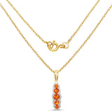 14K Yellow Gold Plated 1.11 Carat Genuine Citrine .925 Sterling Silver Pendant - Fashion Apparel 