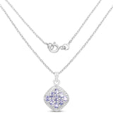 1.53 Carat Genuine Tanzanite .925 Sterling Silver Pendant - Fashion Apparel 