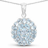 5.83 Carat Genuine Blue Topaz .925 Sterling Silver Pendant - Fashion Apparel 