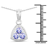 0.69 Carat Genuine Tanzanite .925 Sterling Silver Pendant - Fashion Apparel 