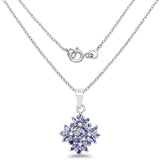 1.50 Carat Genuine Tanzanite .925 Sterling Silver Pendant - Fashion Apparel 