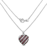 1.56 Carat Genuine Ruby and White Topaz .925 Sterling Silver Pendant - Fashion Apparel 