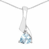 0.50 Carat Genuine Blue Topaz .925 Sterling Silver Pendant - Fashion Apparel 