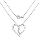 0.10 Carat Genuine White Diamond .925 Sterling Silver Pendant - Fashion Apparel 