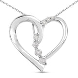0.10 Carat Genuine White Diamond .925 Sterling Silver Pendant - Fashion Apparel 