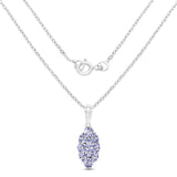 1.45 Carat Genuine Tanzanite .925 Sterling Silver Pendant - Fashion Apparel 