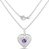 0.70 Carat Genuine Amethyst .925 Sterling Silver Pendant - Fashion Apparel 