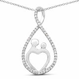 0.34 Carat Genuine White Diamond .925 Sterling Silver Pendant - Fashion Apparel 