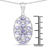 2.21 Carat Genuine Tanzanite .925 Sterling Silver Pendant - Fashion Apparel 