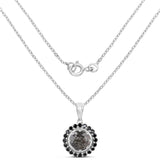 3.70 Carat Genuine Black Rutile and Black Spinel .925 Sterling Silver Pendant - Fashion Apparel 