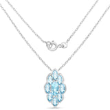 4.77 Carat Genuine Swiss Blue Topaz .925 Sterling Silver Pendant - Fashion Apparel 