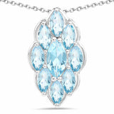 4.77 Carat Genuine Swiss Blue Topaz .925 Sterling Silver Pendant - Fashion Apparel 