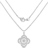 0.57 Carat Genuine White Diamond .925 Sterling Silver Pendant - Fashion Apparel 