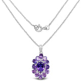 7.24 Carat Genuine Amethyst .925 Sterling Silver Pendant - Fashion Apparel 
