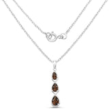 3.66 Carat Genuine Smoky Quartz .925 Sterling Silver Pendant - Fashion Apparel 