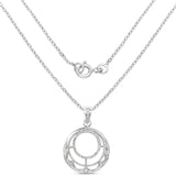 0.28 Carat Genuine White Diamond .925 Sterling Silver Pendant - Fashion Apparel 