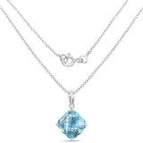11.10 Carat Genuine Blue Topaz .925 Sterling Silver Pendant - Fashion Apparel 