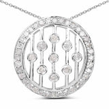 0.53 Carat Genuine White Diamond .925 Sterling Silver Pendant - Fashion Apparel 
