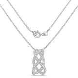 0.54 Carat Genuine White Diamond .925 Sterling Silver Pendant - Fashion Apparel 