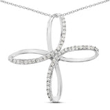 0.41 Carat Genuine White Diamond .925 Sterling Silver Pendant - Fashion Apparel 