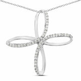 0.41 Carat Genuine White Diamond .925 Sterling Silver Pendant - Fashion Apparel 